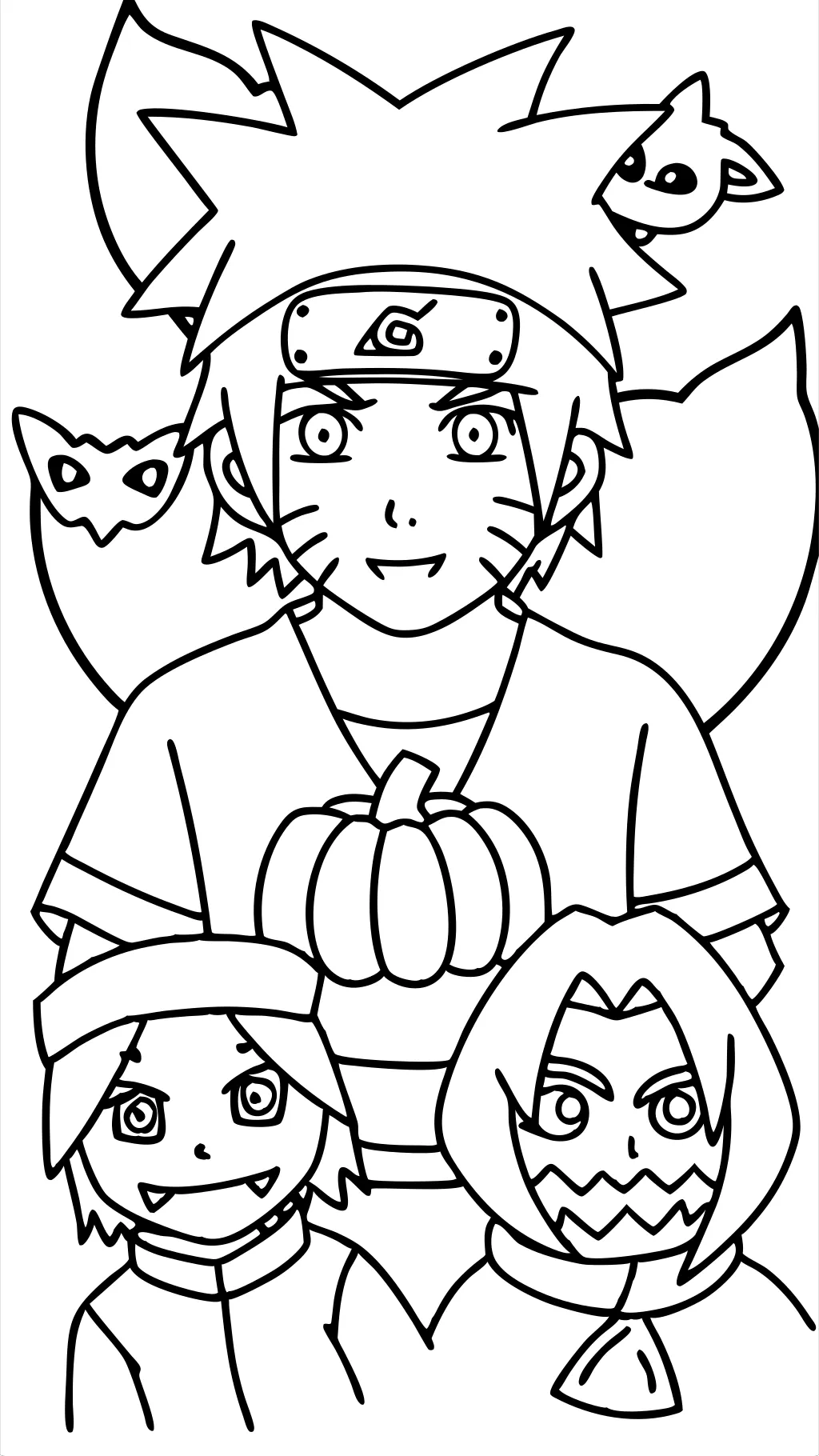 Páginas para colorear Halloween Naruto